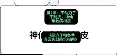 第2节：【物理手段】不动刀子不刮皮，神仙难救病树皮，课程：《经济作物冬季清园&middot;实战防坑指南》#识农AI