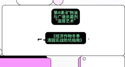 第4节：【替代方案】矿物油与广谱杀菌剂的&ldquo;混搭艺术&rdquo;，课程：《经济作物冬季清园&middot;实战防坑指南》#识农AI