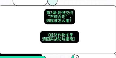 第3节：【核武药剂】爱恨交织的&ldquo;石硫合剂&rdquo;，到底该怎么用？，课程：《经济作物冬季清园&middot;实战防坑指南》#识农AI