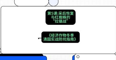 第5节：【柑橘清园】采后恢复与红蜘蛛的&ldquo;拉锯战&rdquo;，课程：《经济作物冬季清园&middot;实战防坑指南》#识农AI