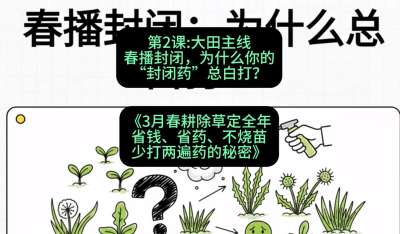 第2节：大田主线，春播封闭，为什么你的&ldquo;封闭药&rdquo;总白打？，课程：《3月春耕除草定全年：省钱、省药、不烧苗、少打两遍药的秘密》